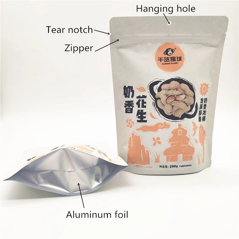 High Quality Zipper Stand up Pouch Food Packing -Package -Packaging Bags for Food / Nut / Candy /Biscuit /Snack/Coffee Bean /Tea/ Grains