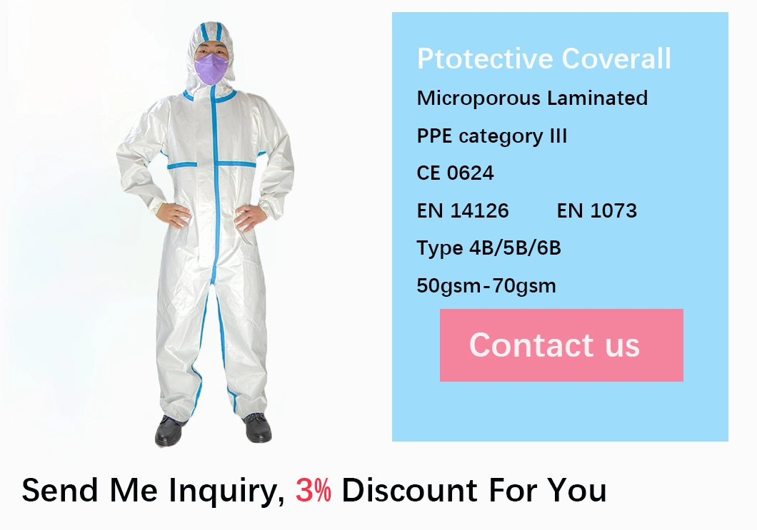 Disposable Coverall Manufacturers En14126 Safety Body Protection Suit Medical Protective Clothes