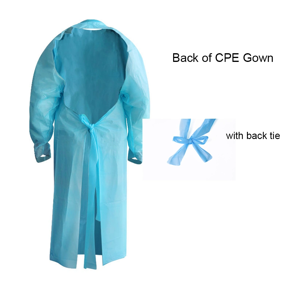 CPE Isolation Gown Surgical Disposable Waterproof Isolation CPE Gown