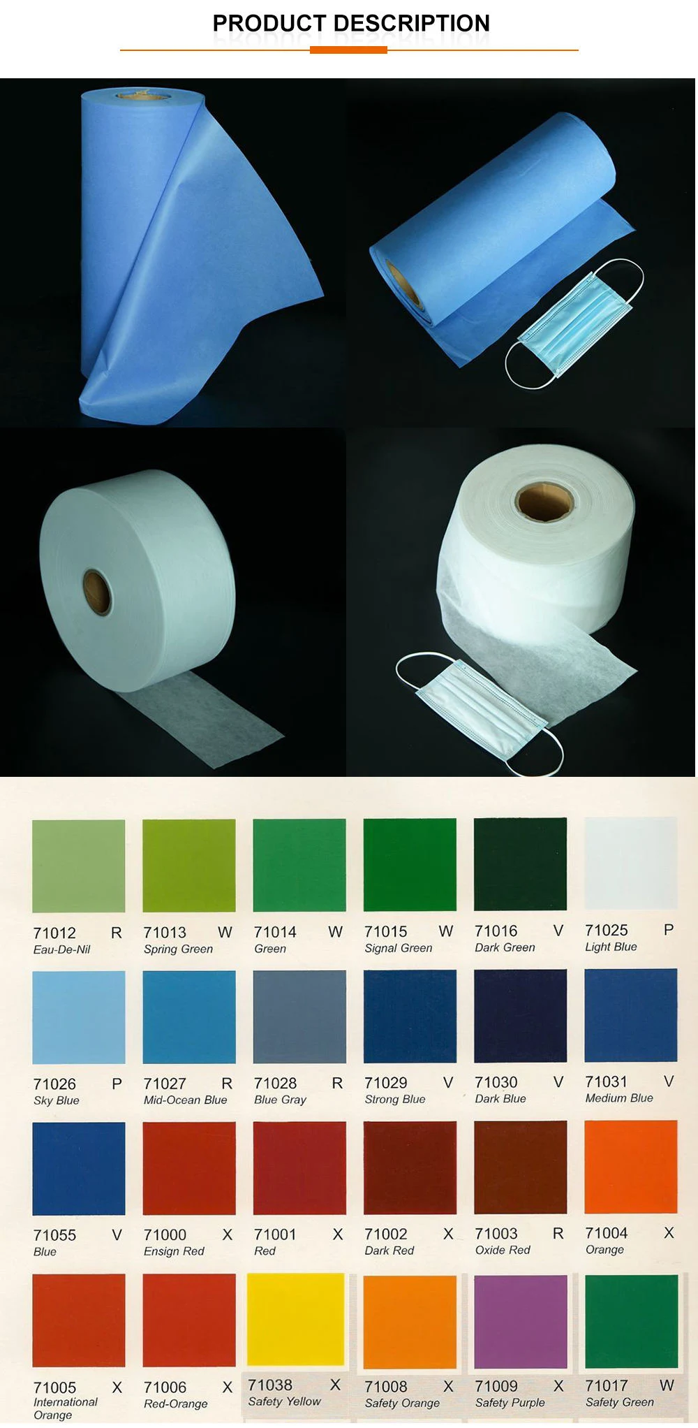 Surgical Material Polyethylene PP Non-Woven Spunbond Agriculture Nonwoven Fabric