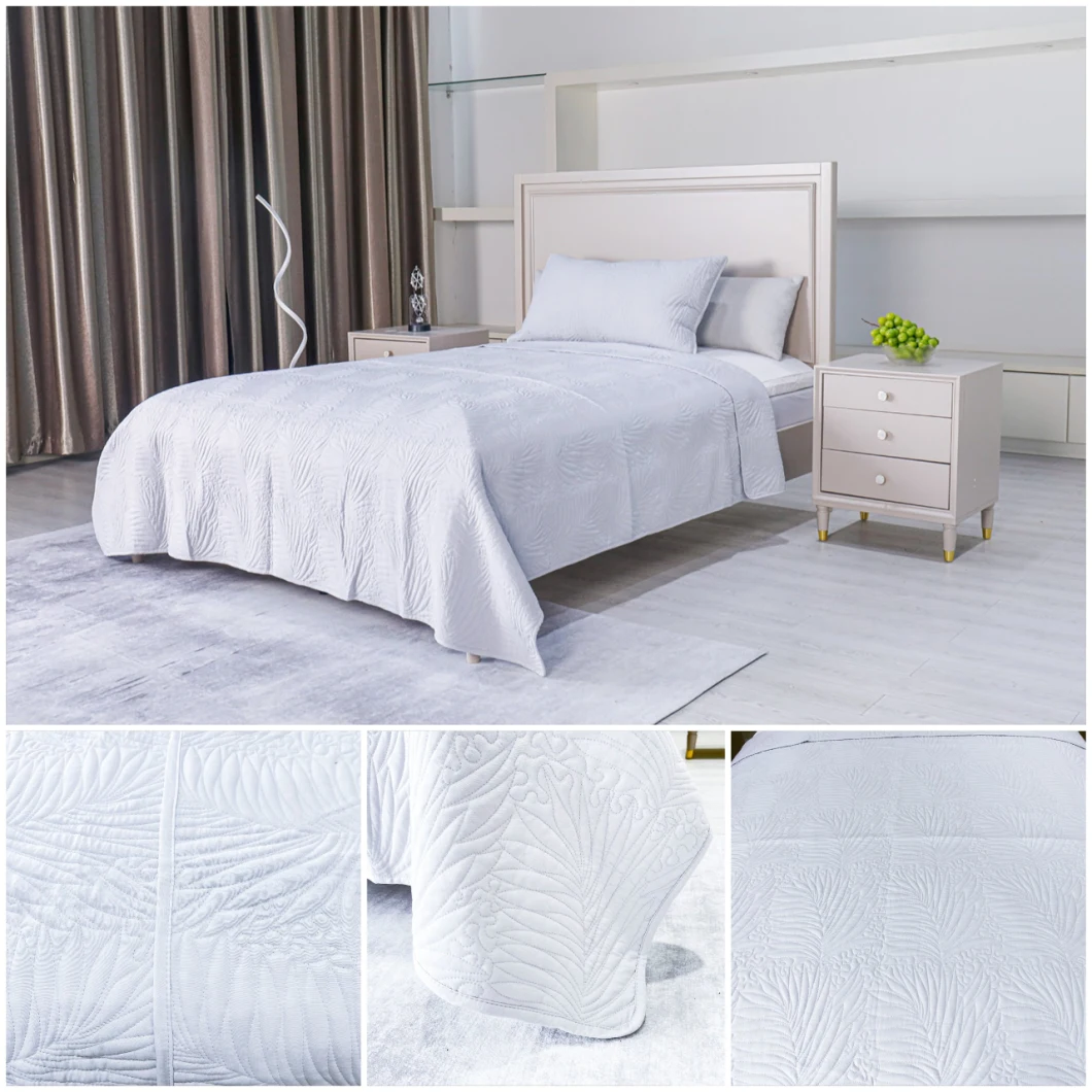 Customized Wholesale Oeko-Tex100 Certificated China Manufacturer Solid Queen Size Bedspreads BSCI Supplier Hotel Bedspread