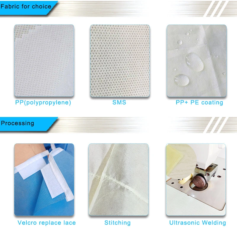 AAMI Standard Level 1/2 Disposable Non-Woven Isolation Gown