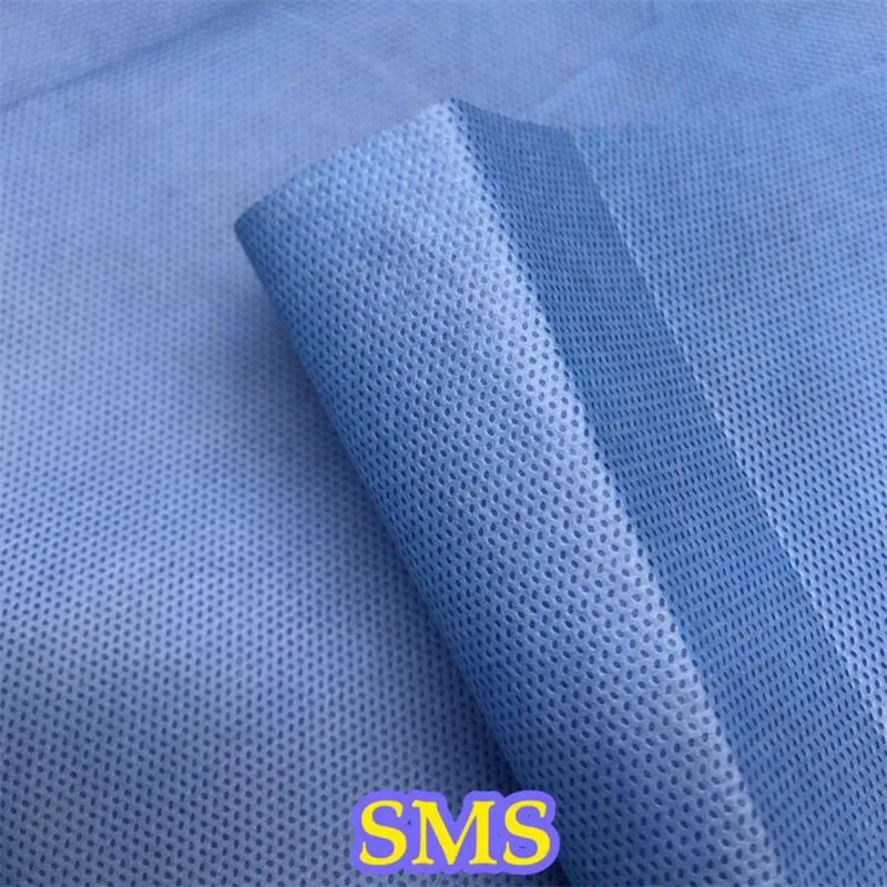 Hospital 45 GSM SMS Non Woven Fabric SMMS Medical Non-Toxic Breathable Nonwoven for Disposable Coverall/ Protective Clothing
