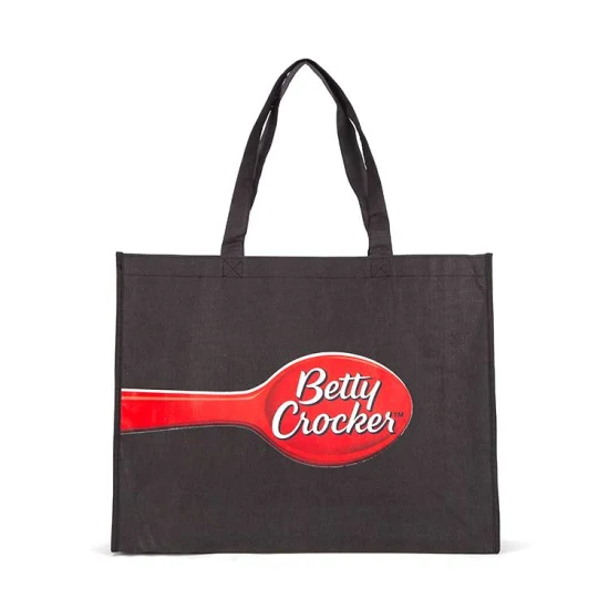 Black Reusable Custom Logo Large Shopping Bag Polypropylene Tote Bag China Wholesale Non Woven PP Shopping Bag