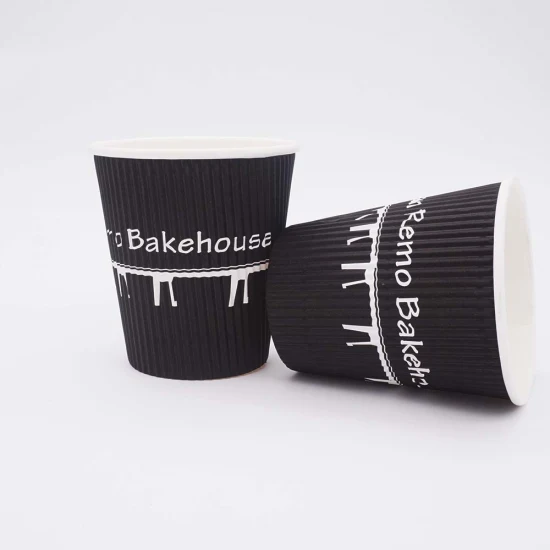 Hot Sale Waterproof Custom Printed Corrugated Kraft Insulated Disposable Paper Coffee Cups Sleeve with Logo