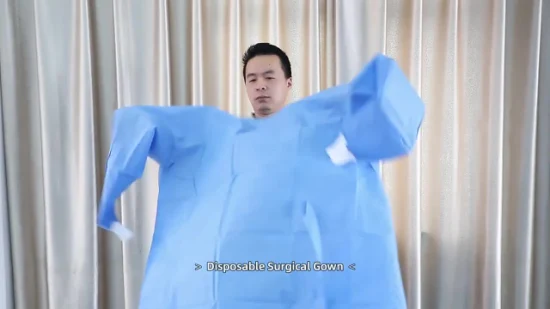 Level 3 Knitted Cuff SMS Waterproof Disposable Surgical Isolation Gown Non Woven Disposable Protective Clothing Gown