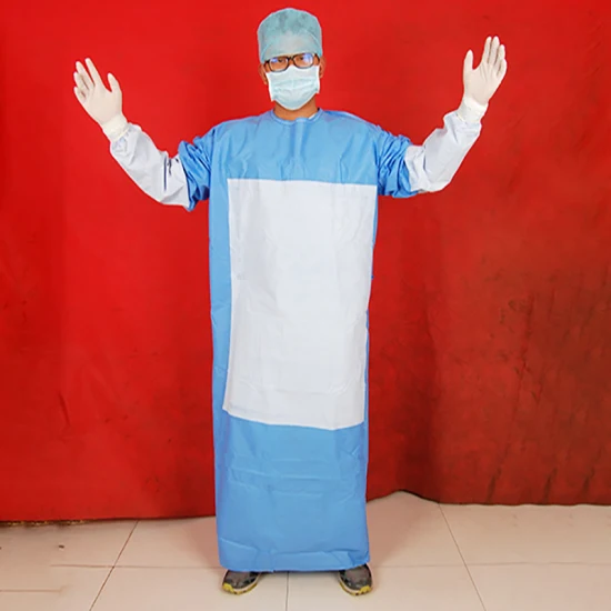Non Woven Doctor Nurse Medical Surgical Gown Manufacturer Supply Disposable Sterile Standard Hospital Clothes